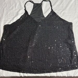 SHEIN Black Sequin Camisole Top